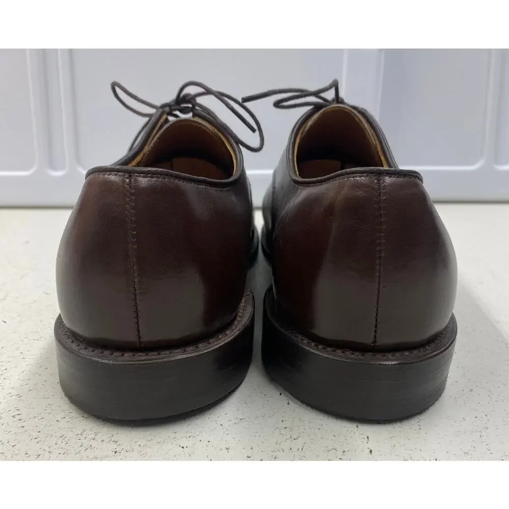 Men Allen Edmonds Saxon USA brown leather Oxford dress shoes, 9.5C